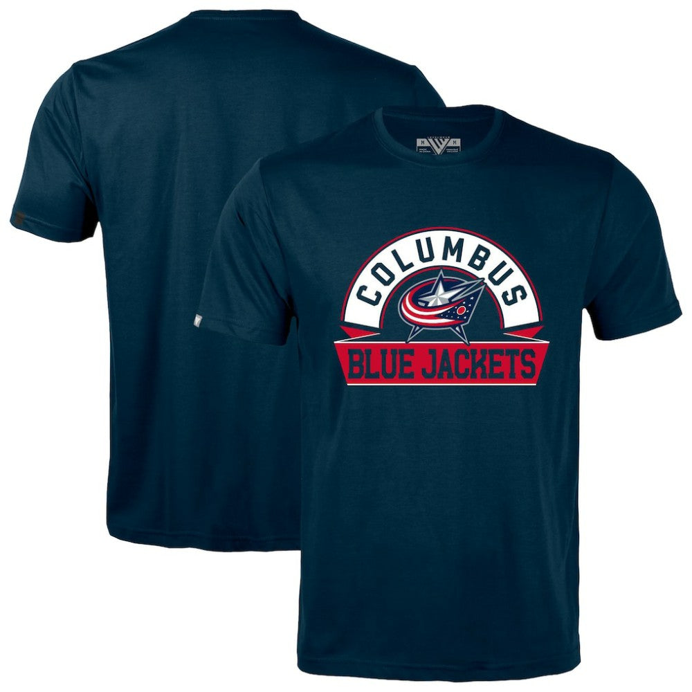 Columbus Blue Jackets Levelwear Richmond Banner Arch T-Shirt - Navy - NHL