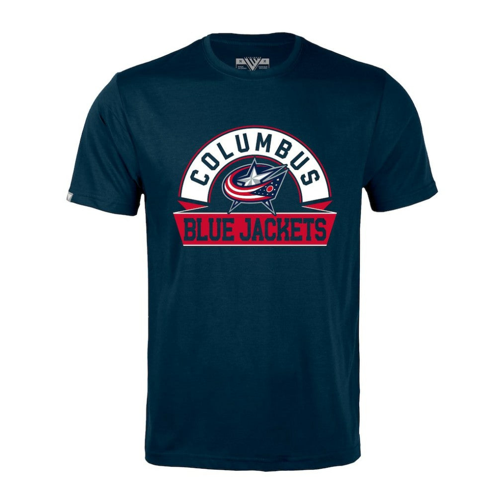 Columbus Blue Jackets Levelwear Richmond Banner Arch T-Shirt - Navy - NHL