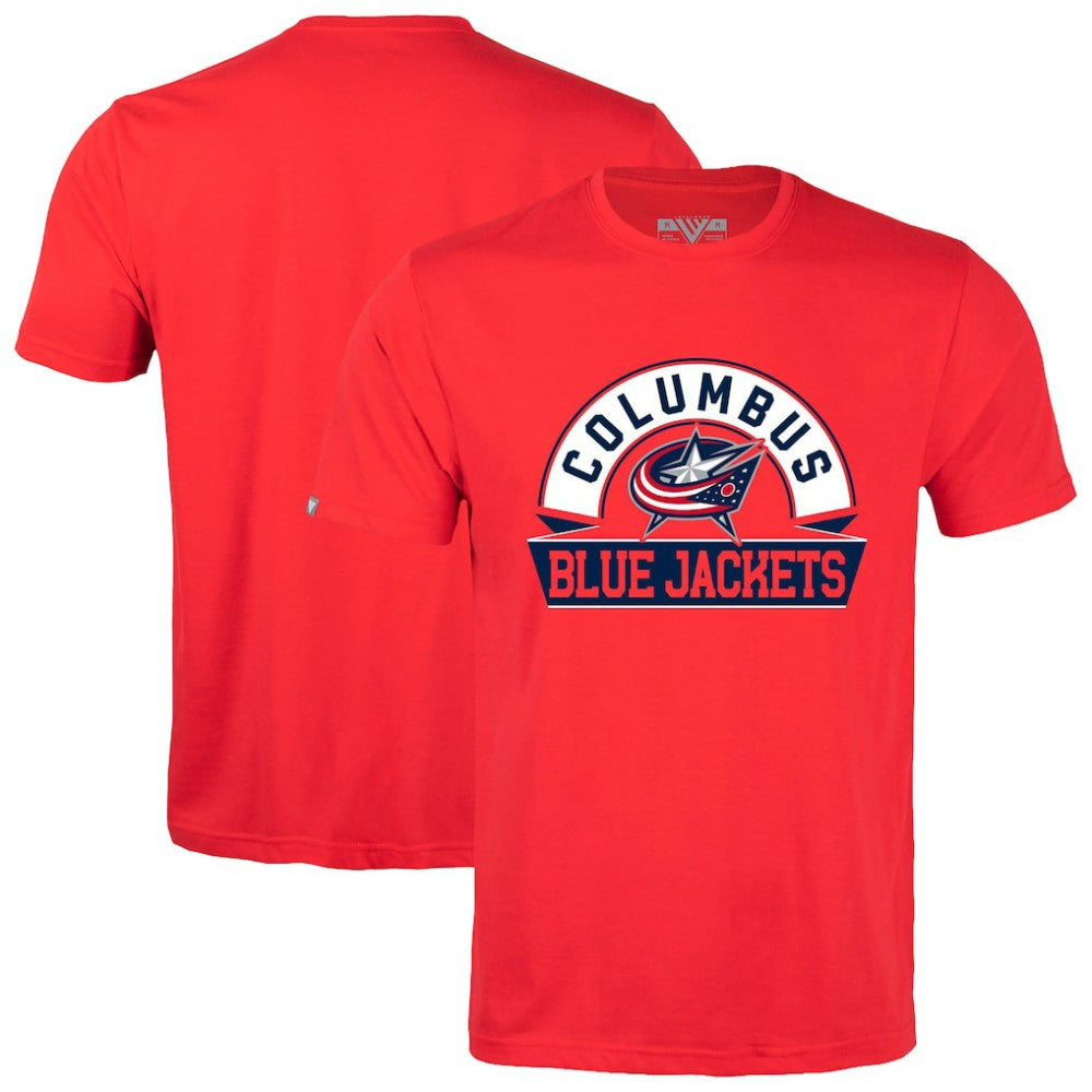 Columbus Blue Jackets Levelwear Richmond Banner Arch T-Shirt - Red - NHL