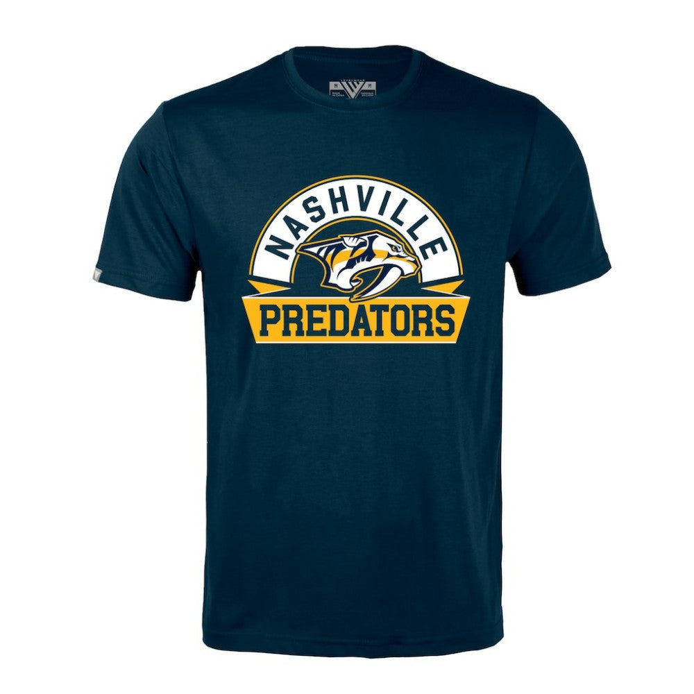 Nashville Predators Levelwear Richmond Banner Arch T-Shirt - Navy - NHL