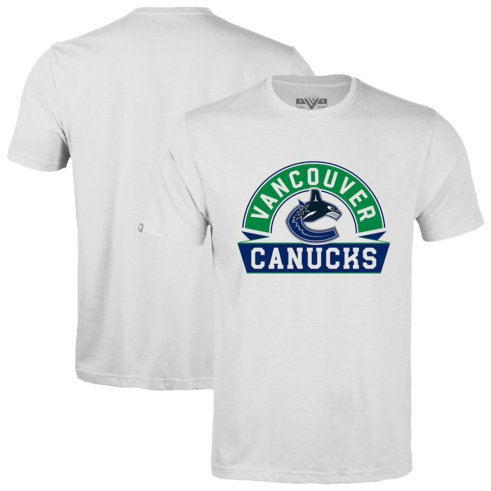Vancouver Canucks Levelwear Richmond Banner Arch T-Shirt - White - NHL