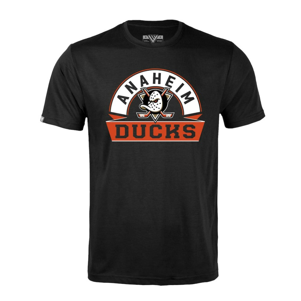 Anaheim Ducks Levelwear Richmond Banner Arch T-Shirt - Black - NHL