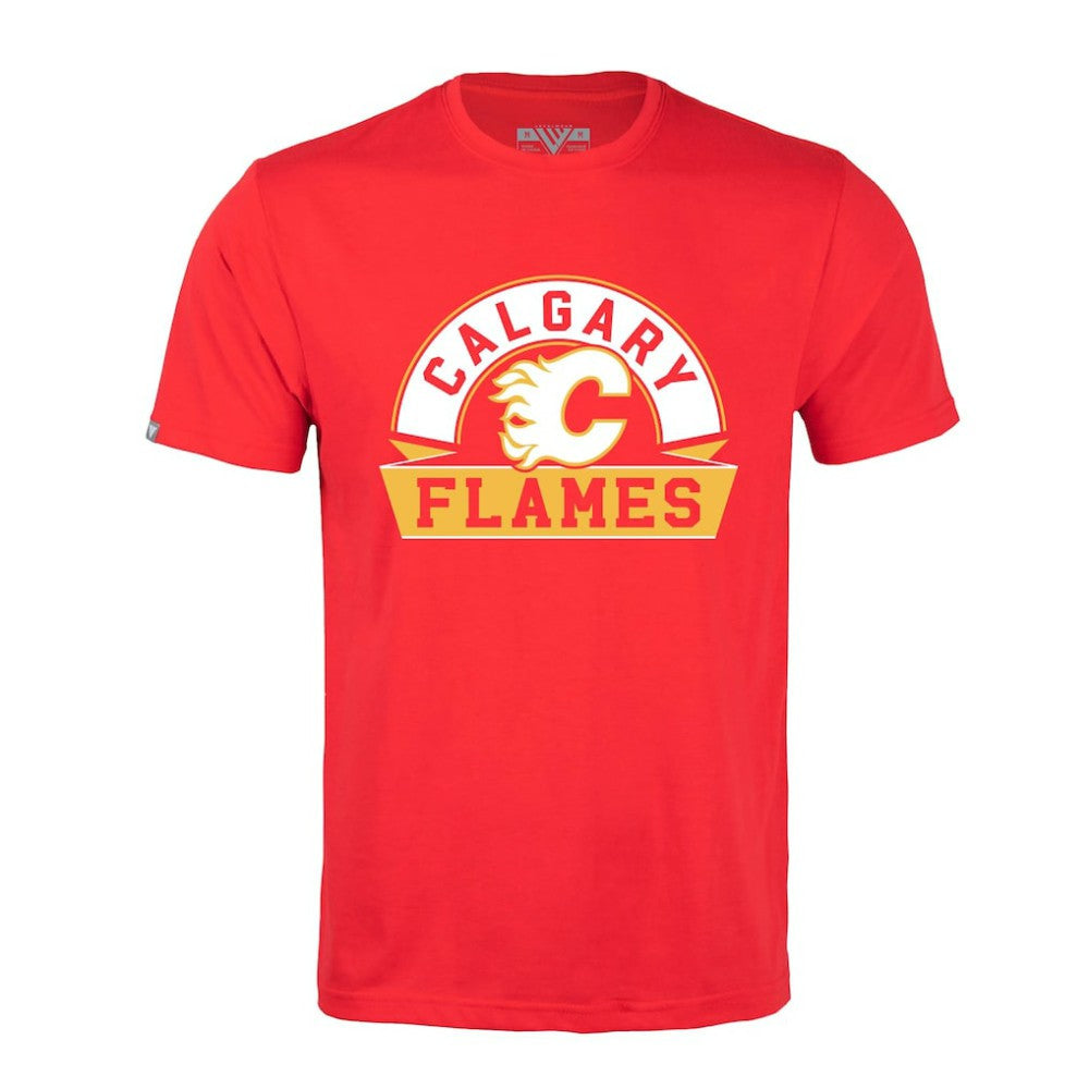 Calgary Flames Levelwear Richmond Banner Arch T-Shirt - Red - NHL