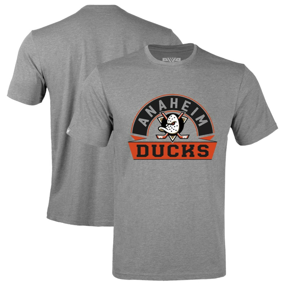 Anaheim Ducks Levelwear Richmond Banner Arch T-Shirt - Gray - NHL