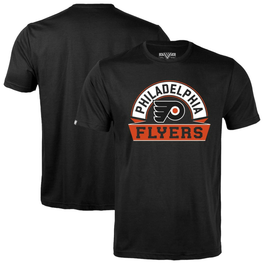 Philadelphia Flyers Levelwear Richmond Banner Arch T-Shirt - Black - NHL