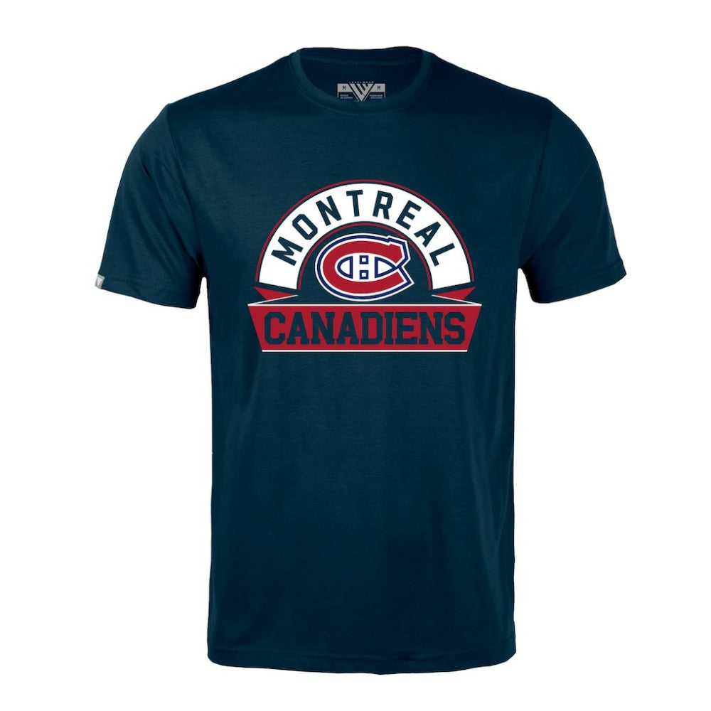 Montreal Canadiens Levelwear Richmond Banner Arch T-Shirt - Navy - NHL