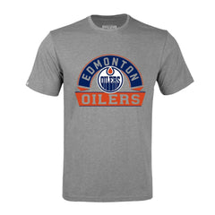 Edmonton Oilers Levelwear Richmond Banner Arch T-Shirt - Gray - NHL