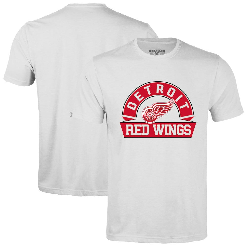 Detroit Red Wings Levelwear Richmond Banner Arch T-Shirt - White - NHL