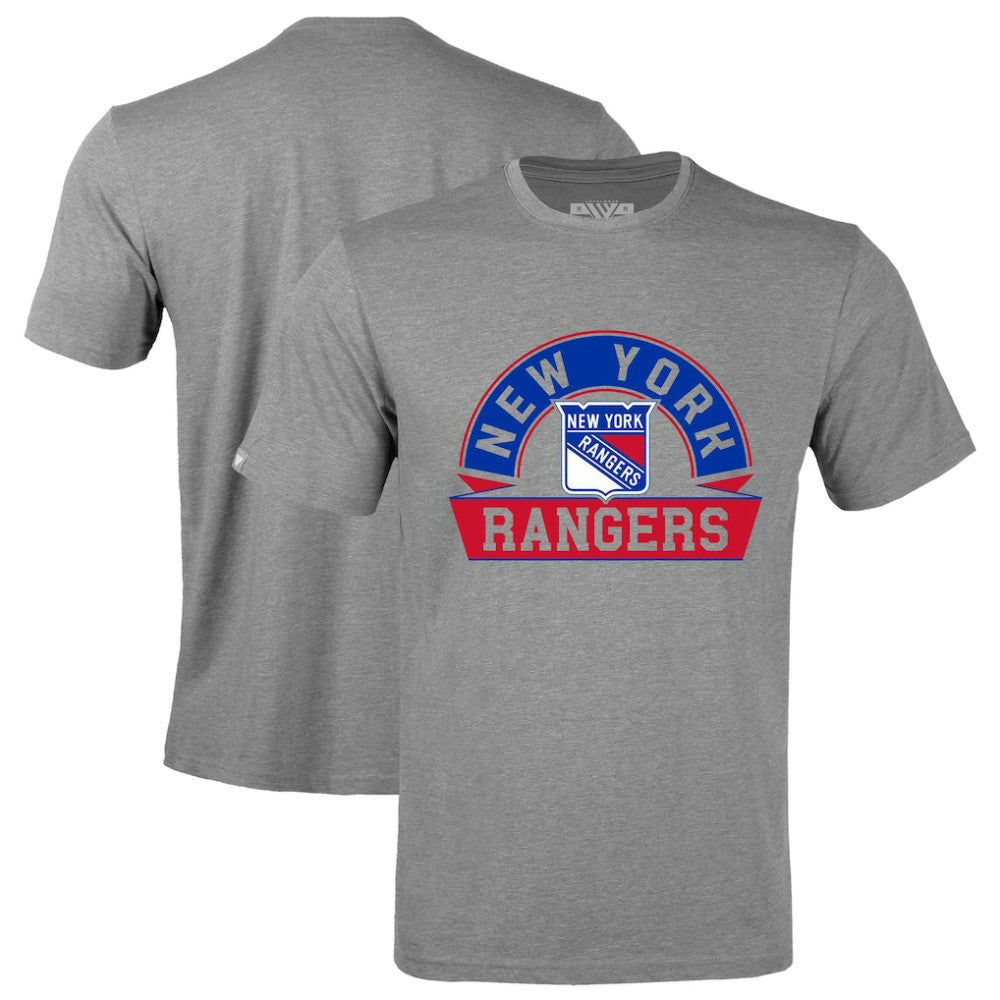New York Rangers Levelwear Richmond Banner Arch T-Shirt - Gray - NHL