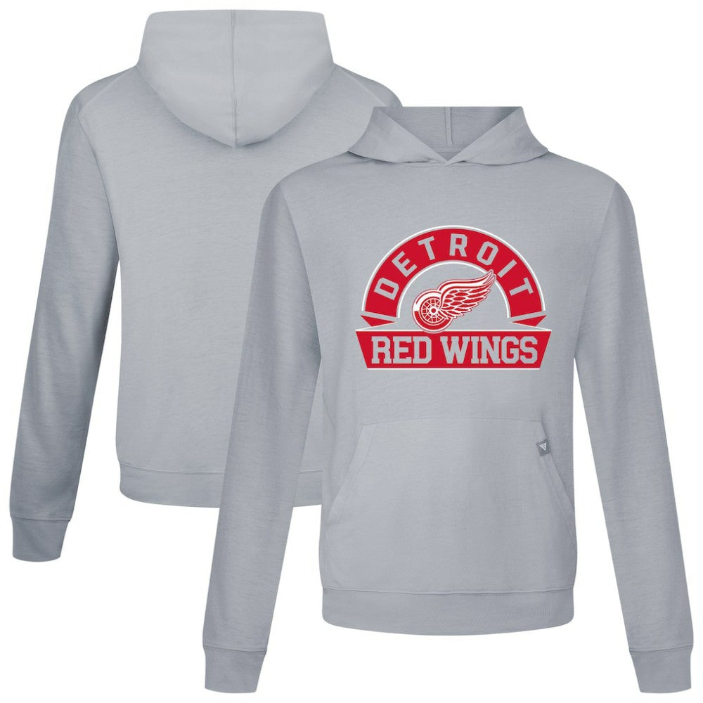Detroit Red Wings Levelwear Relay Banner Arch Pullover Hoodie - Gray - NHL
