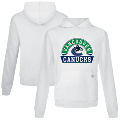 Vancouver Canucks Levelwear Relay Banner Arch Pullover Hoodie - White - NHL