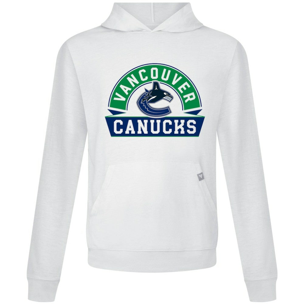 Vancouver Canucks Levelwear Relay Banner Arch Pullover Hoodie - White - NHL