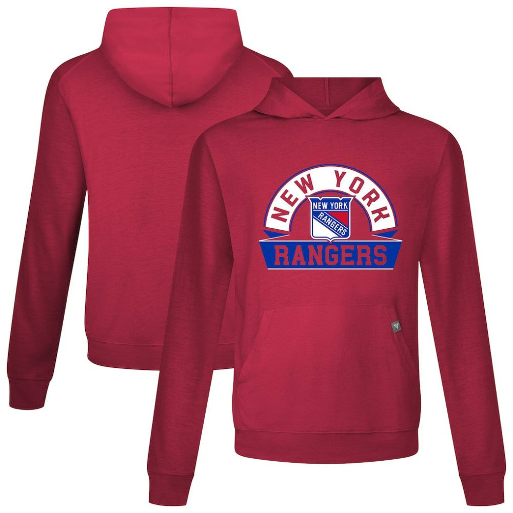 New York Rangers Levelwear Relay Banner Arch Pullover Hoodie - Red - NHL
