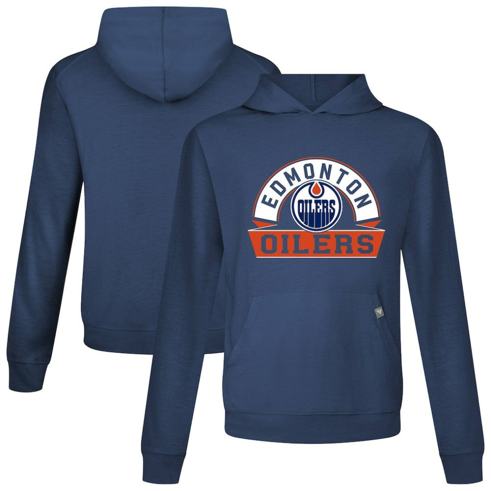 Edmonton Oilers Levelwear Relay Banner Arch Pullover Hoodie - Navy - NHL