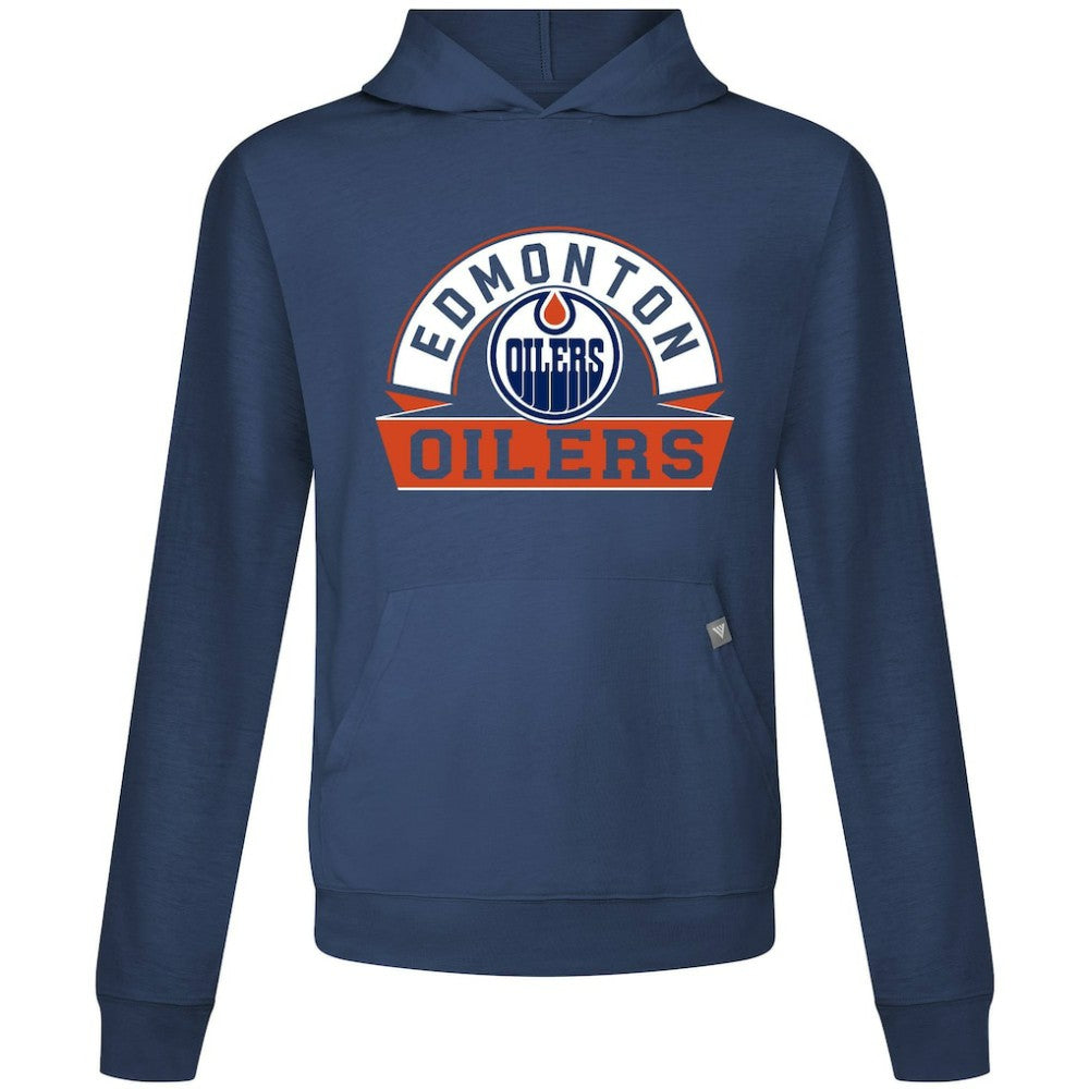 Edmonton Oilers Levelwear Relay Banner Arch Pullover Hoodie - Navy - NHL