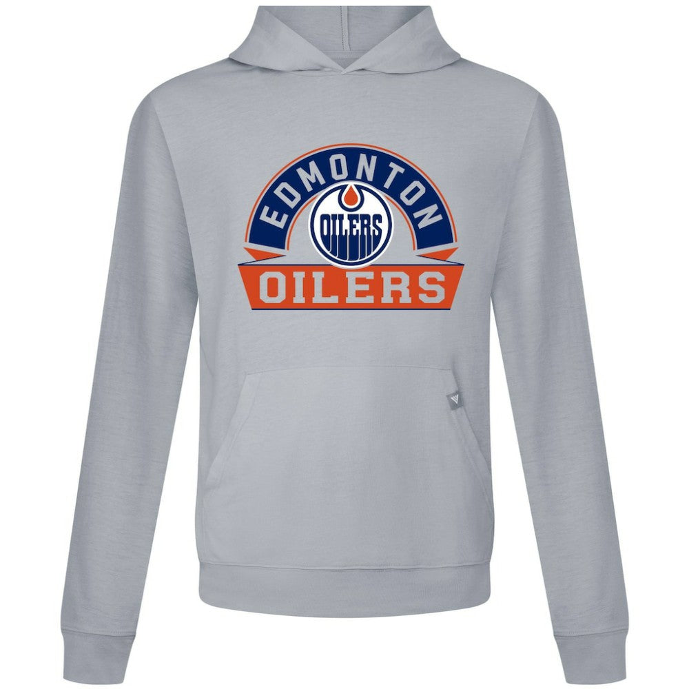 Edmonton Oilers Levelwear Relay Banner Arch Pullover Hoodie - Gray - NHL