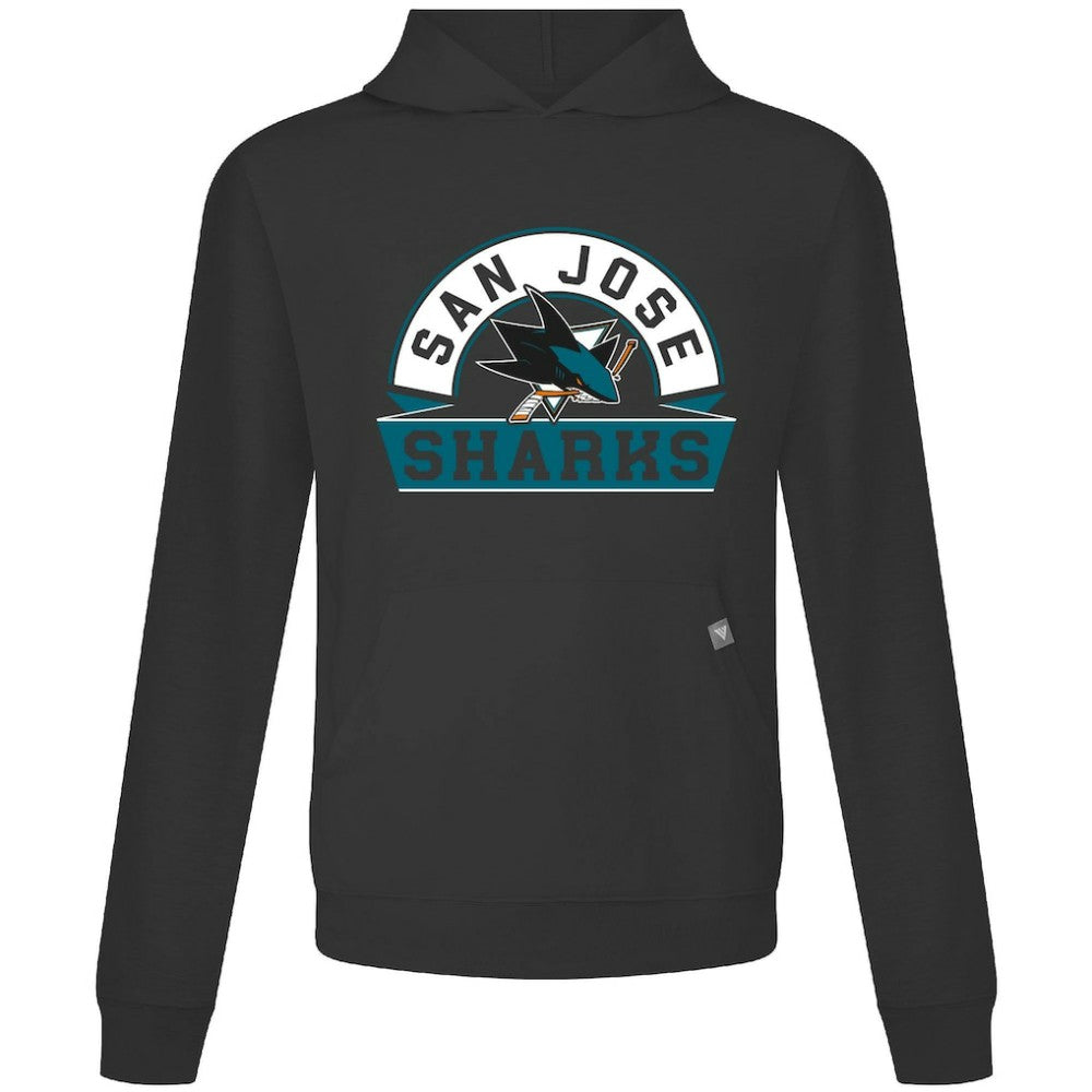 San Jose Sharks Levelwear Relay Banner Arch Pullover Hoodie - Black - NHL