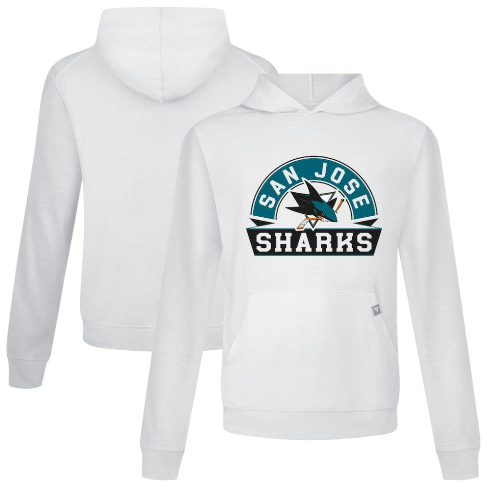 San Jose Sharks Levelwear Relay Banner Arch Pullover Hoodie - White - NHL