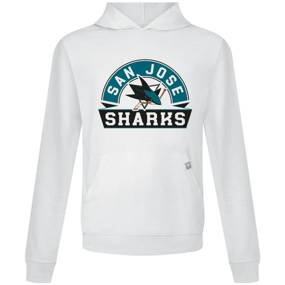 San Jose Sharks Levelwear Relay Banner Arch Pullover Hoodie - White - NHL