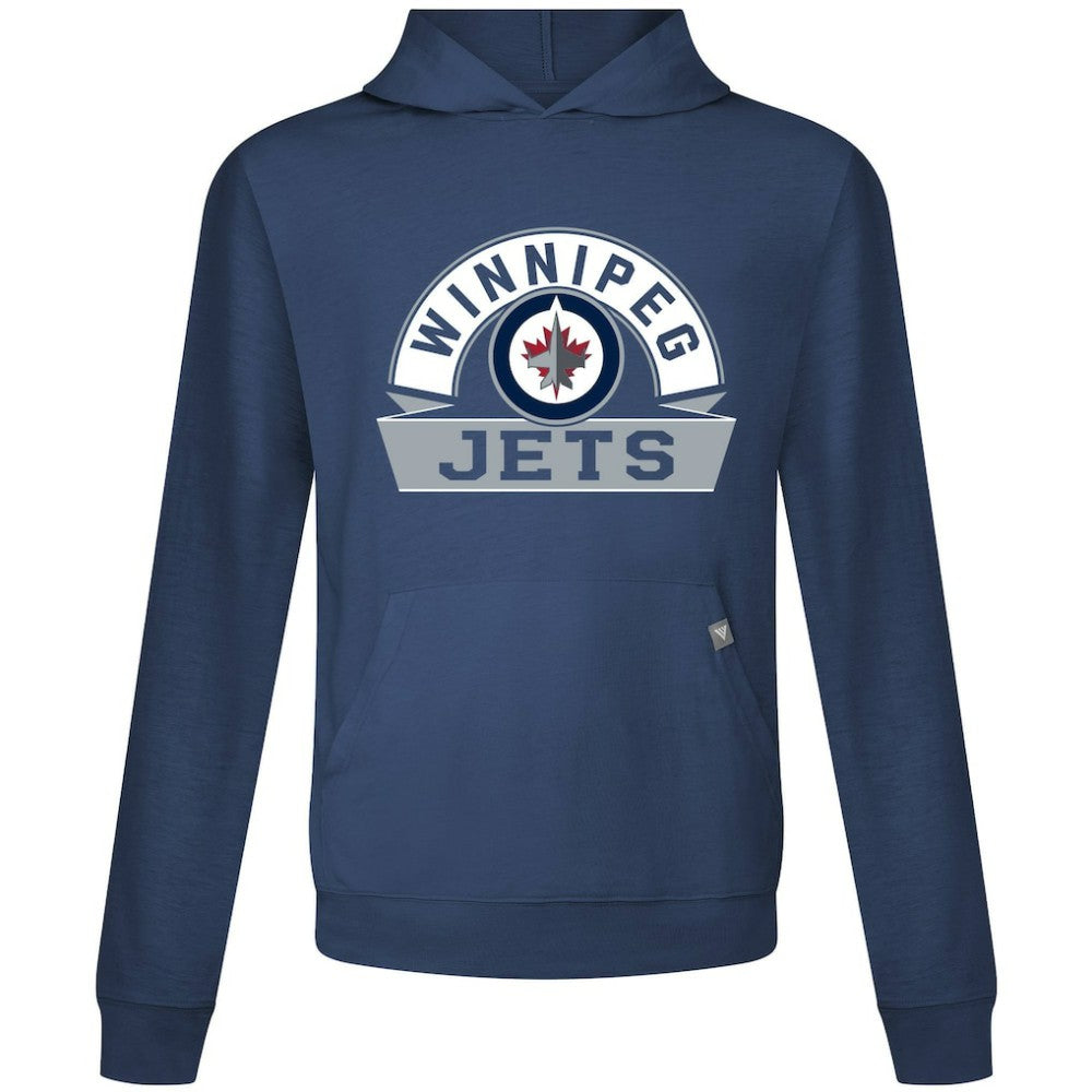 Winnipeg Jets Levelwear Relay Banner Arch Pullover Hoodie - Navy - NHL
