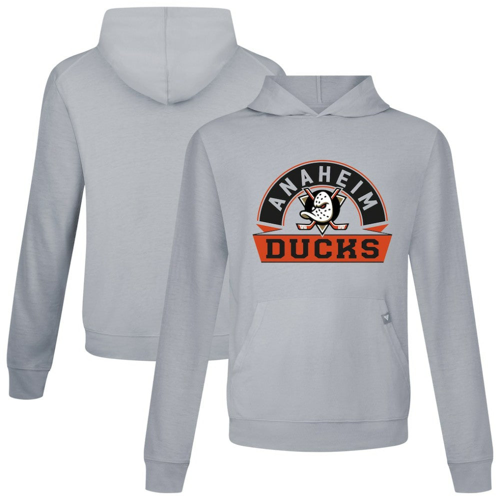 Anaheim Ducks Levelwear Relay Banner Arch Pullover Hoodie - Gray - NHL