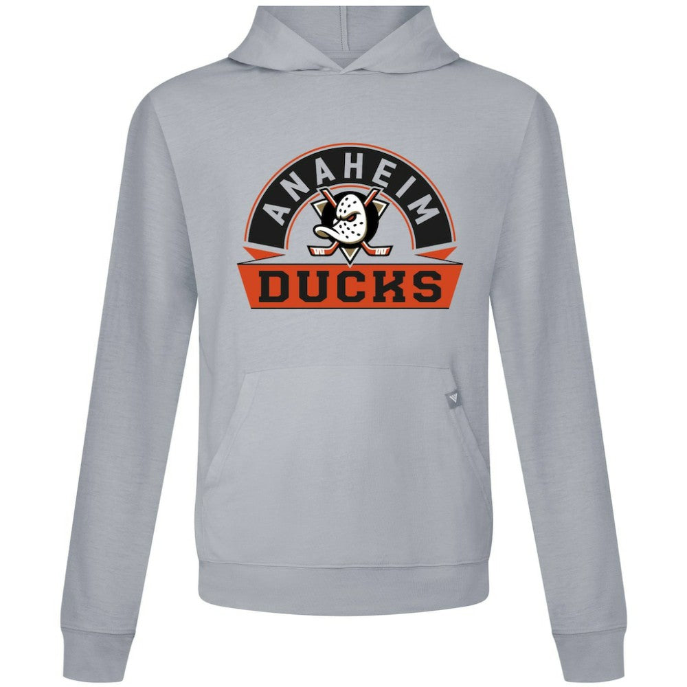 Anaheim Ducks Levelwear Relay Banner Arch Pullover Hoodie - Gray - NHL