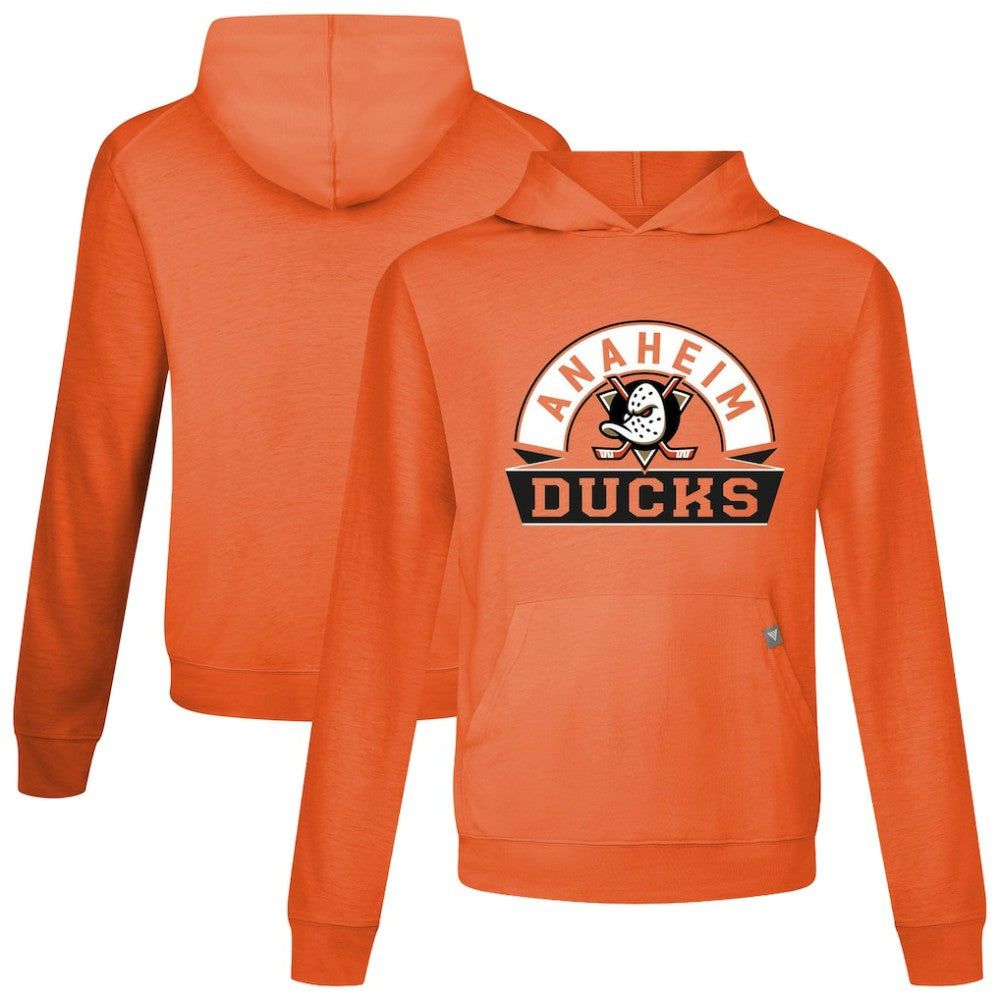 Anaheim Ducks Levelwear Relay Banner Arch Pullover Hoodie - Orange - NHL