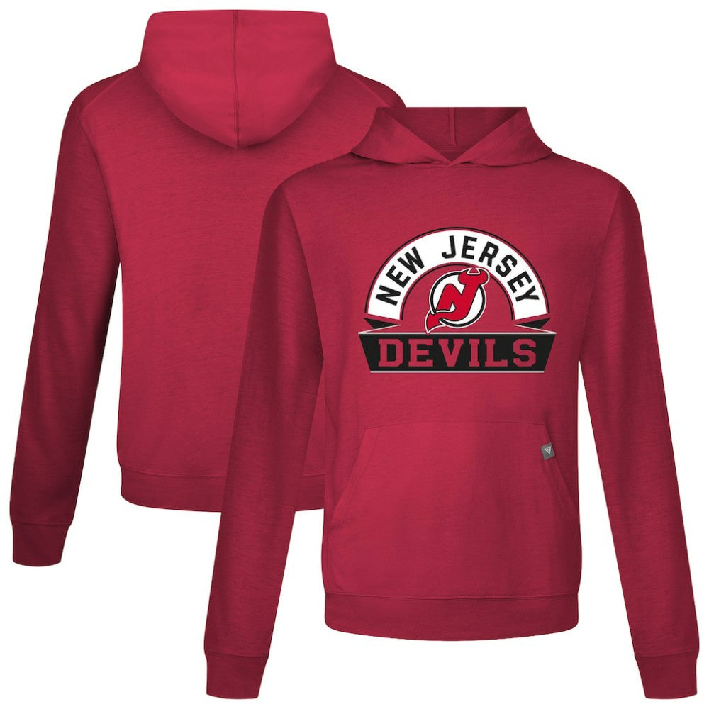 New Jersey Devils Levelwear Relay Banner Arch Pullover Hoodie - Red - NHL