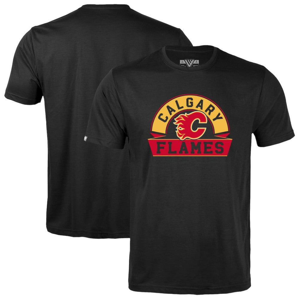 Calgary Flames Levelwear Youth Little Richmond Banner Arch T-Shirt - Black - NHL