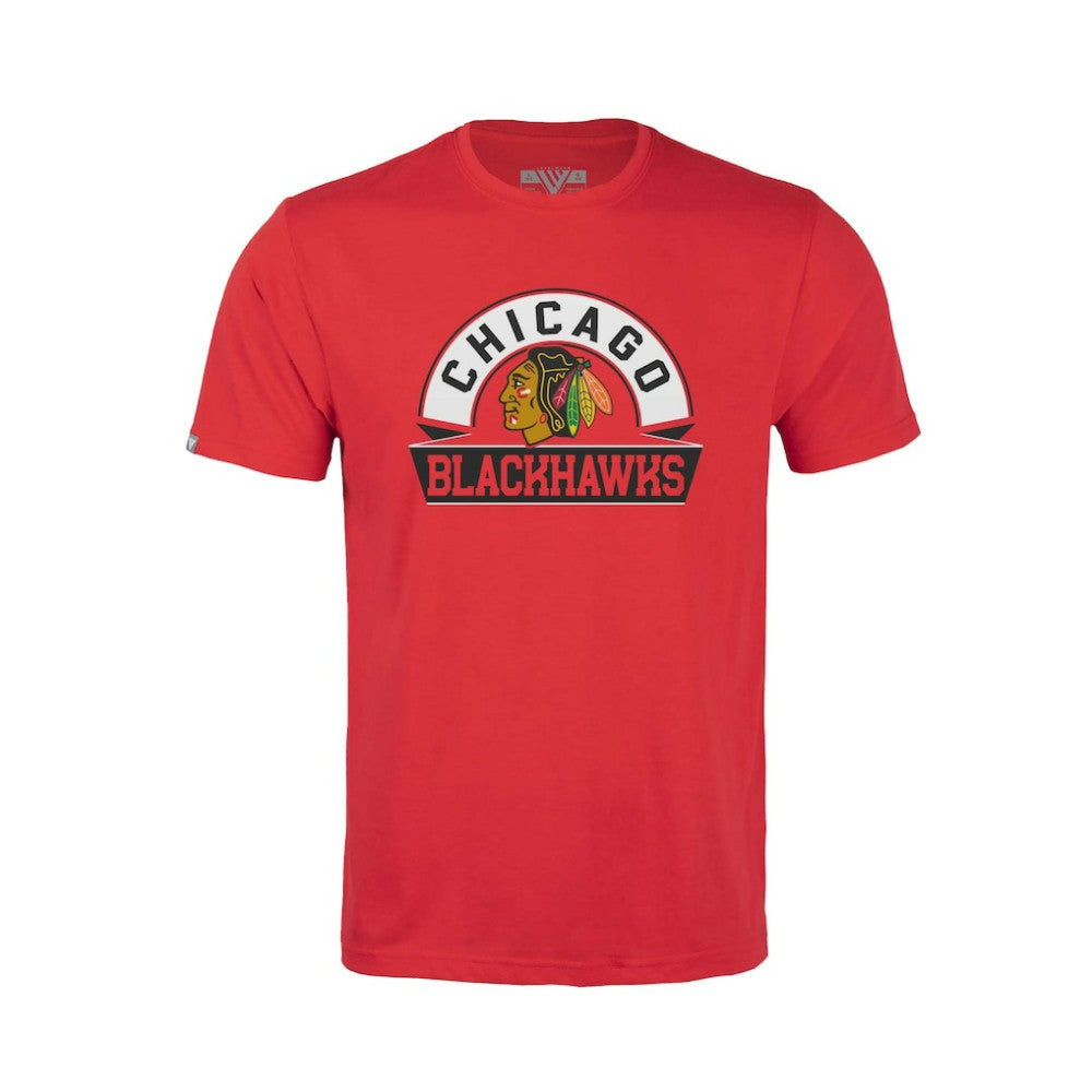 Chicago Blackhawks Levelwear Youth Little Richmond Banner Arch T-Shirt - Red - NHL
