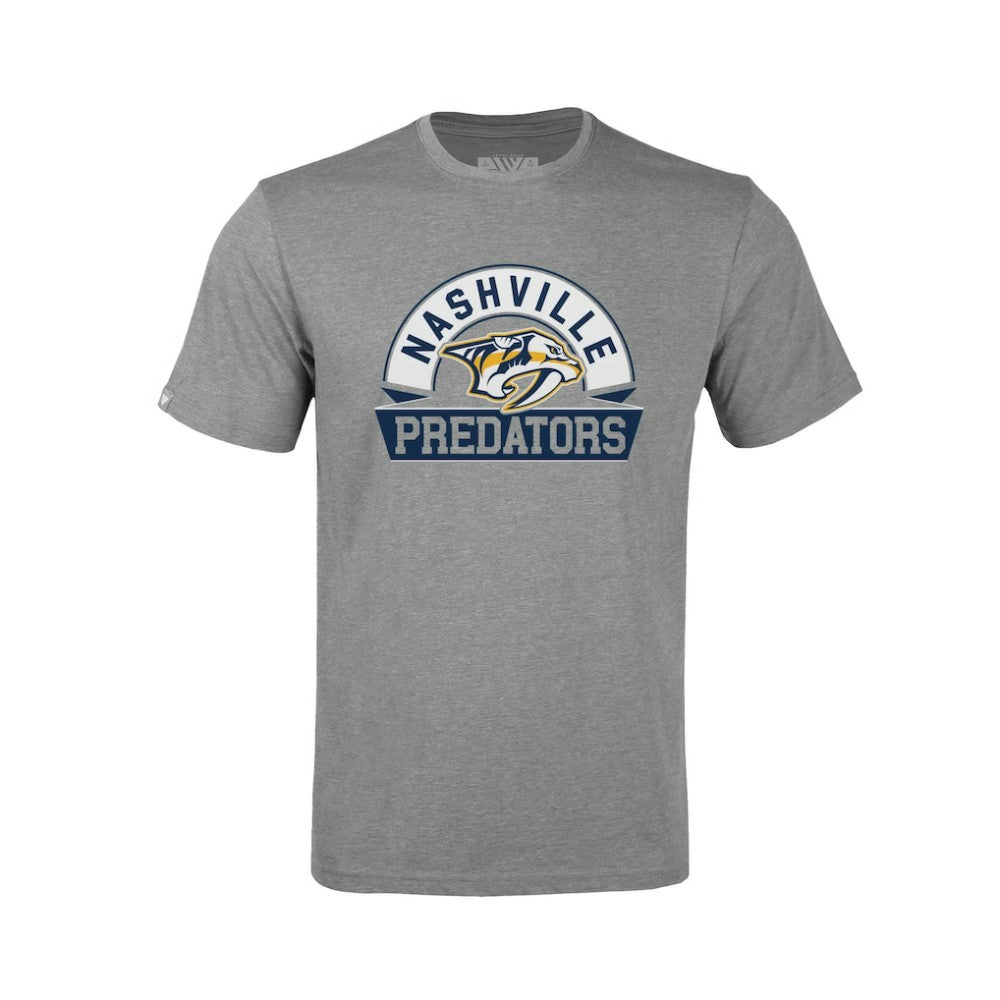 Nashville Predators Levelwear Youth Little Richmond Banner Arch T-Shirt - Gray - NHL