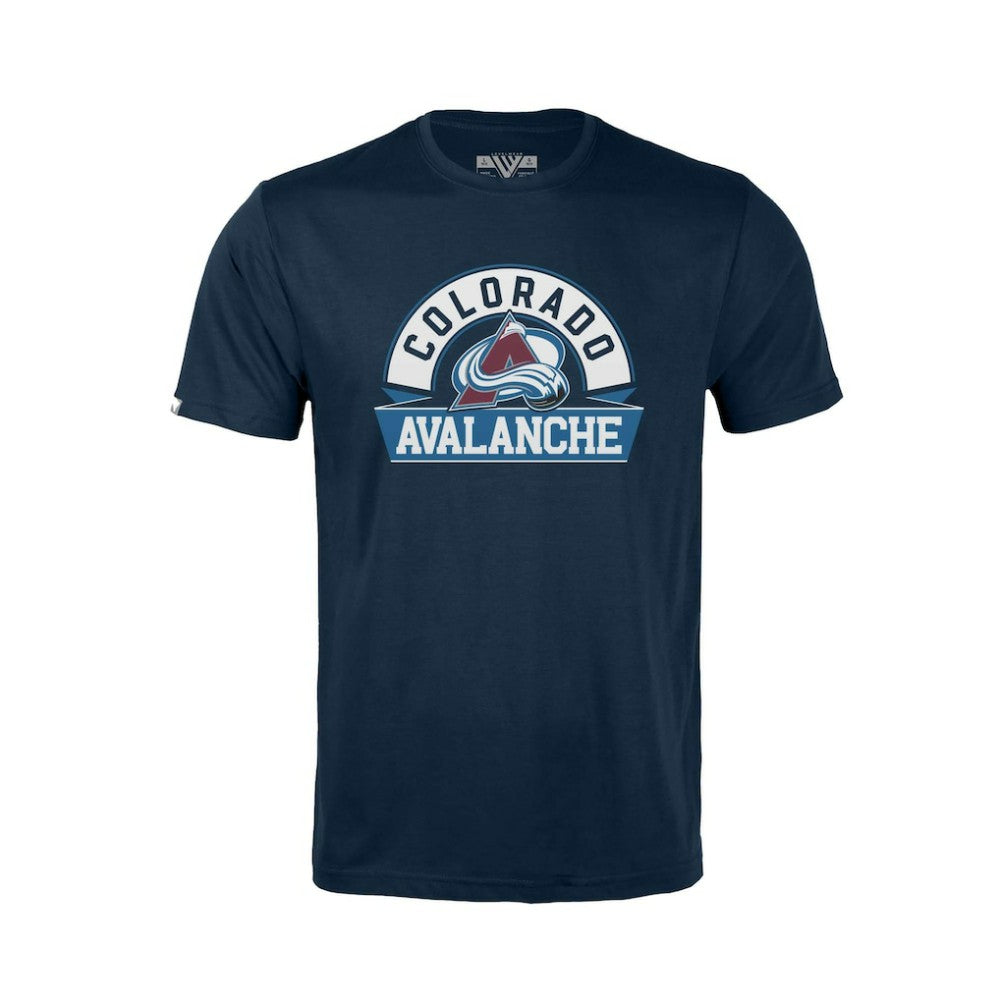 Colorado Avalanche Levelwear Youth Little Richmond Banner Arch T-Shirt - Navy - NHL