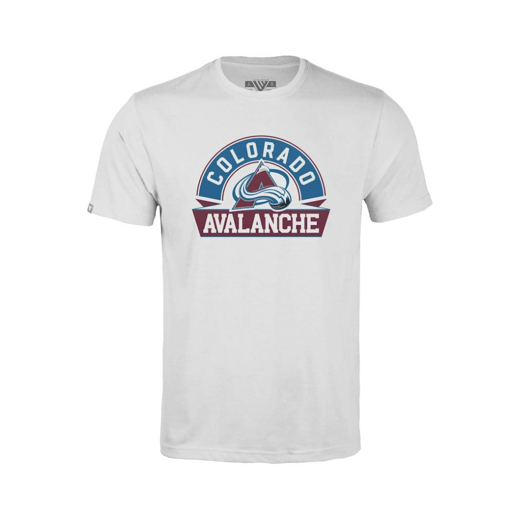 Colorado Avalanche Levelwear Youth Little Richmond Banner Arch T-Shirt - White - NHL