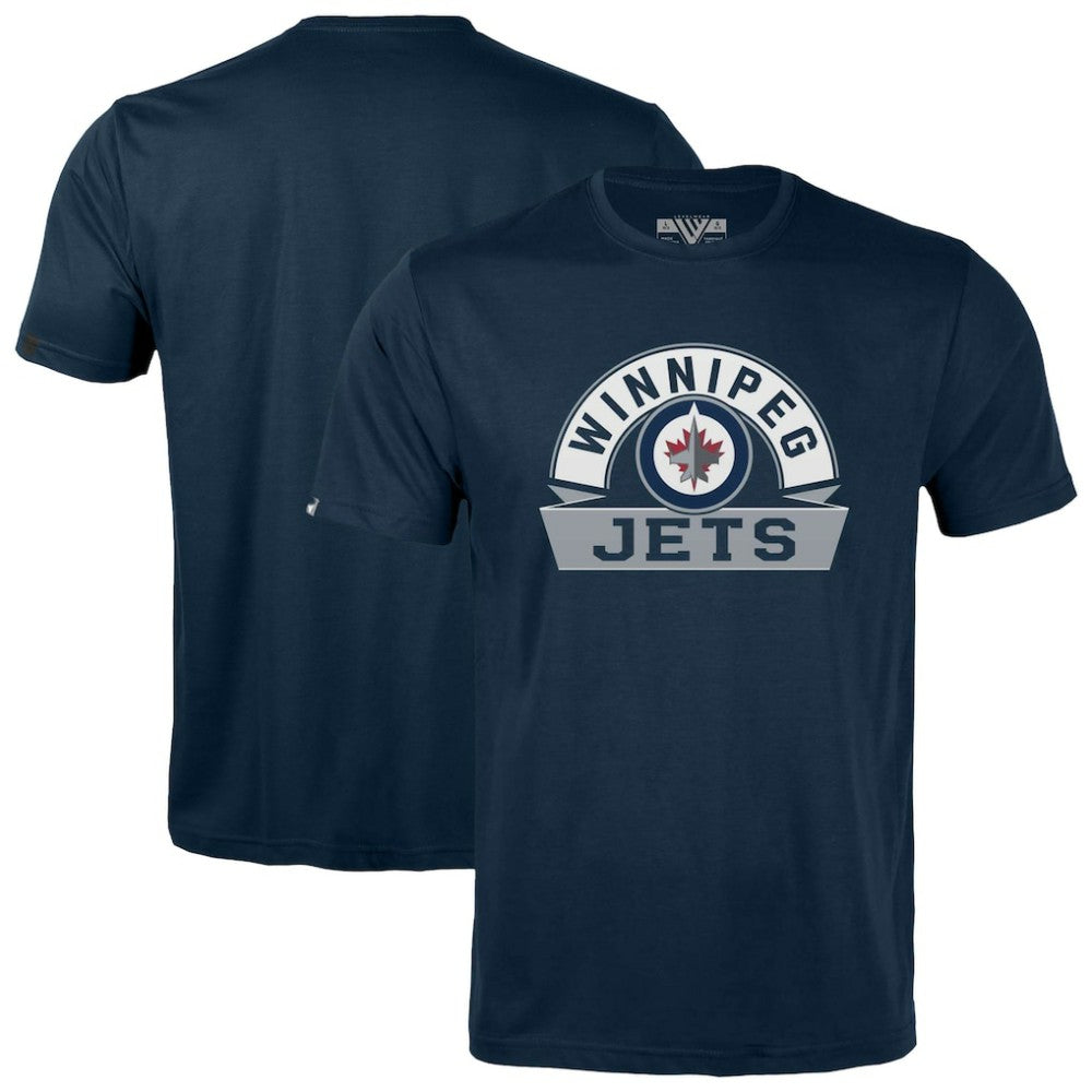 Winnipeg Jets Levelwear Youth Little Richmond Banner Arch T-Shirt - Navy - NHL