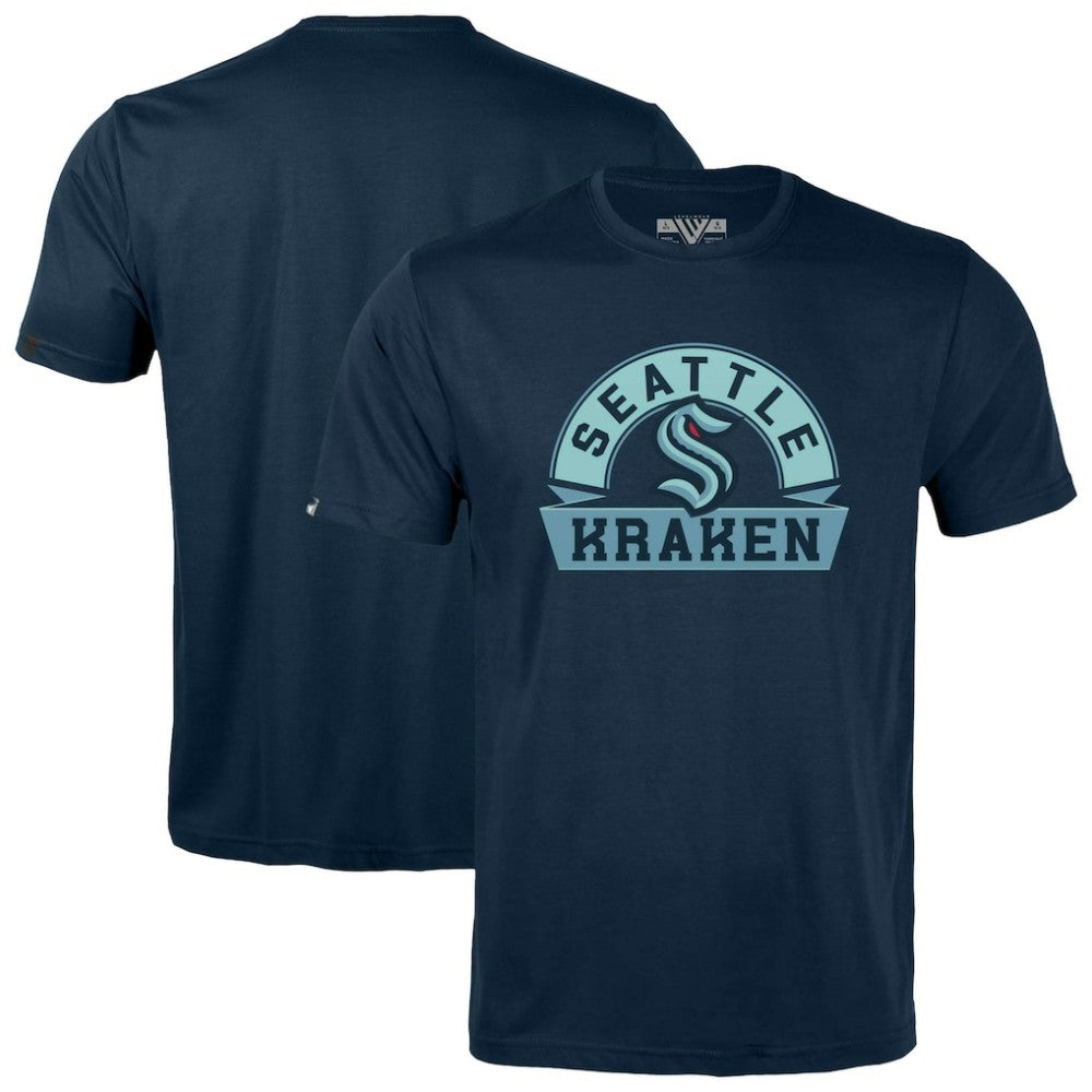 Seattle Kraken Levelwear Youth Little Richmond Banner Arch T-Shirt - Navy - NHL