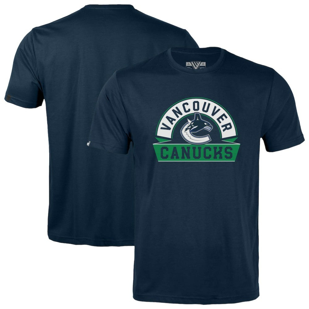 Vancouver Canucks Levelwear Youth Little Richmond Banner Arch T-Shirt - Navy - NHL
