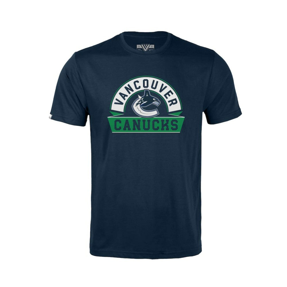 Vancouver Canucks Levelwear Youth Little Richmond Banner Arch T-Shirt - Navy - NHL