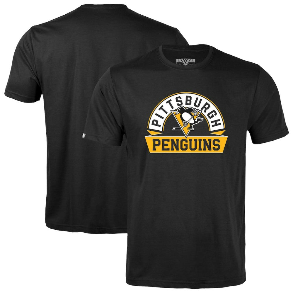 Pittsburgh Penguins Levelwear Youth Little Richmond Banner Arch T-Shirt - Black - NHL