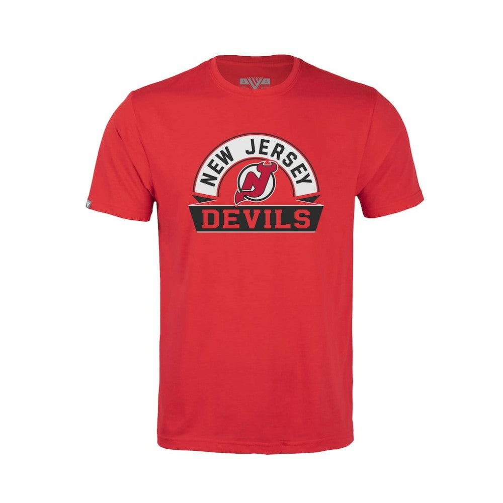 New Jersey Devils Levelwear Youth Little Richmond Banner Arch T-Shirt - Red - NHL