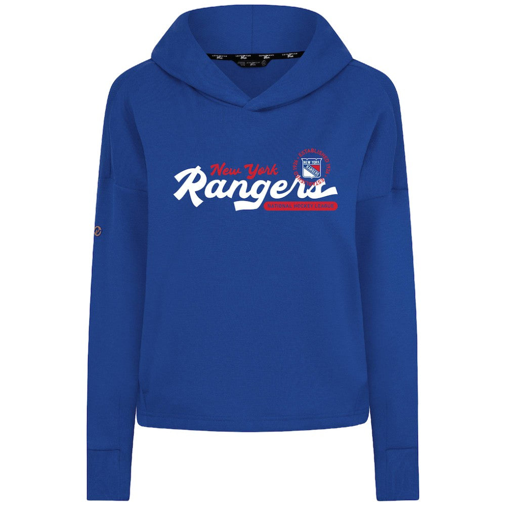 New York Rangers Levelwear Women's Sweet Monument Tri-Blend Cropped Pullover Hoodie - Royal - NHL