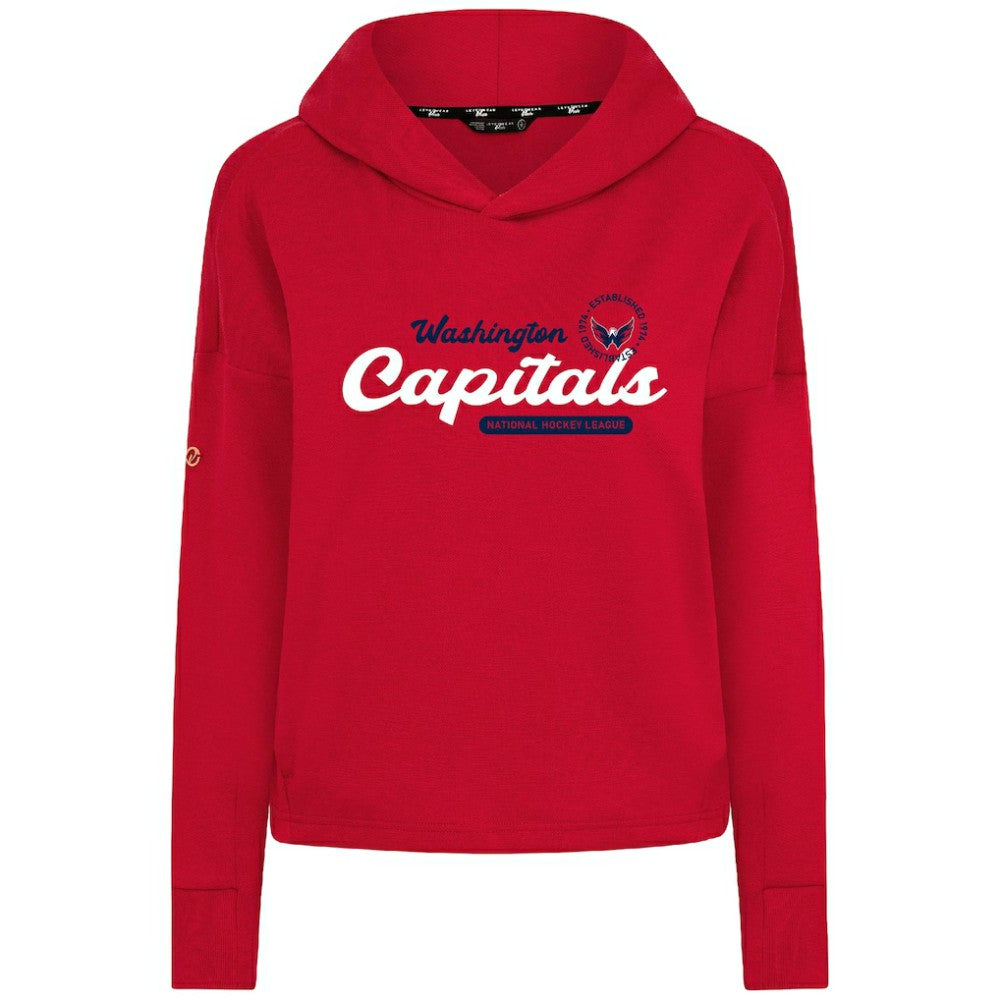 Washington Capitals Levelwear Women's Sweet Monument Tri-Blend Cropped Pullover Hoodie - Red - NHL