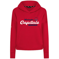 Washington Capitals Levelwear Women's Sweet Monument Tri-Blend Cropped Pullover Hoodie - Red - NHL