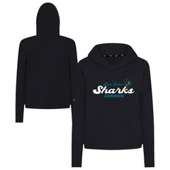 San Jose Sharks Levelwear Women's Sweet Monument Tri-Blend Cropped Pullover Hoodie - Black - NHL