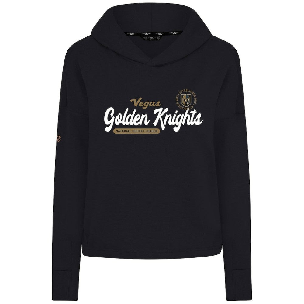 Vegas Golden Knights Levelwear Women's Sweet Monument Tri-Blend Cropped Pullover Hoodie - Black - NHL