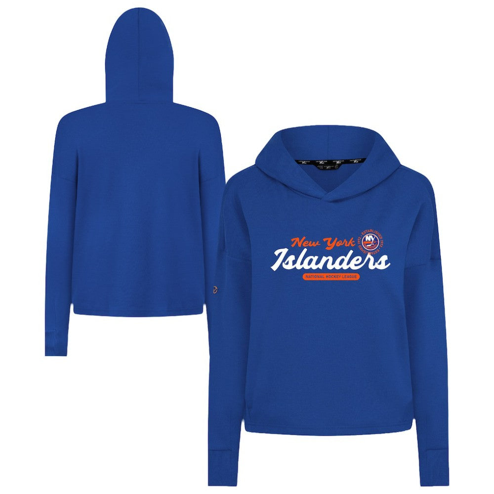 New York Islanders Levelwear Women's Sweet Monument Tri-Blend Cropped Pullover Hoodie - Royal - NHL