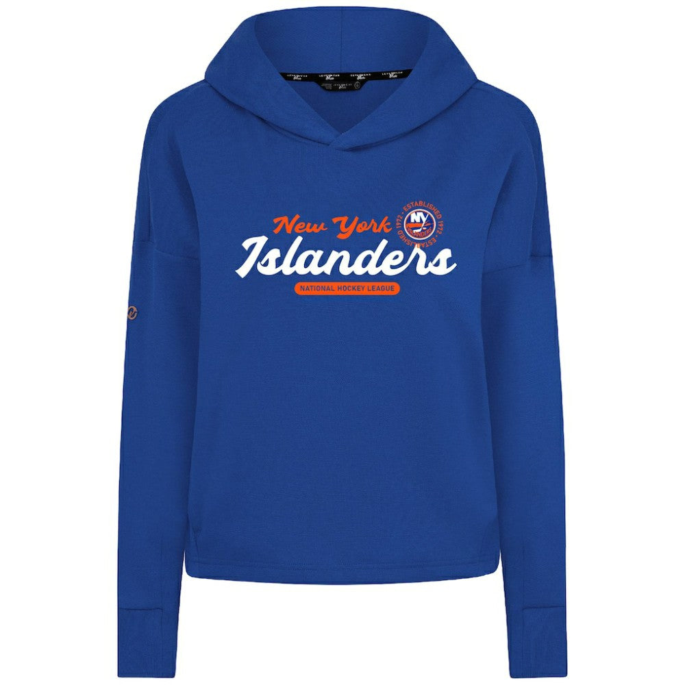 New York Islanders Levelwear Women's Sweet Monument Tri-Blend Cropped Pullover Hoodie - Royal - NHL