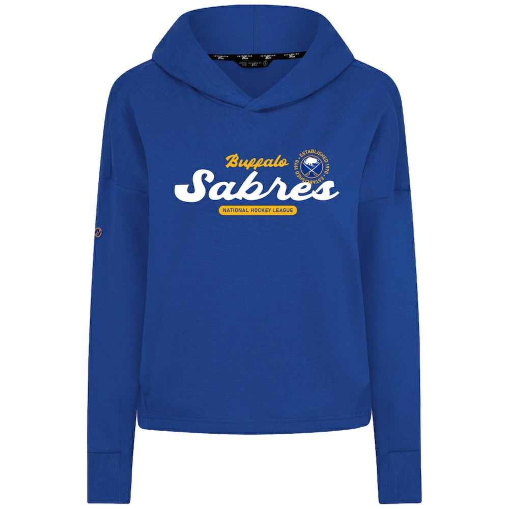 Buffalo Sabres Levelwear Women's Sweet Monument Tri-Blend Cropped Pullover Hoodie - Royal - NHL