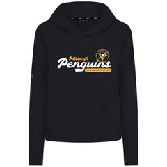 Pittsburgh Penguins Levelwear Women's Sweet Monument Tri-Blend Cropped Pullover Hoodie - Black - NHL