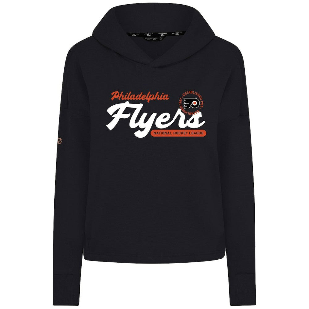 Philadelphia Flyers Levelwear Women's Sweet Monument Tri-Blend Cropped Pullover Hoodie - Black - NHL