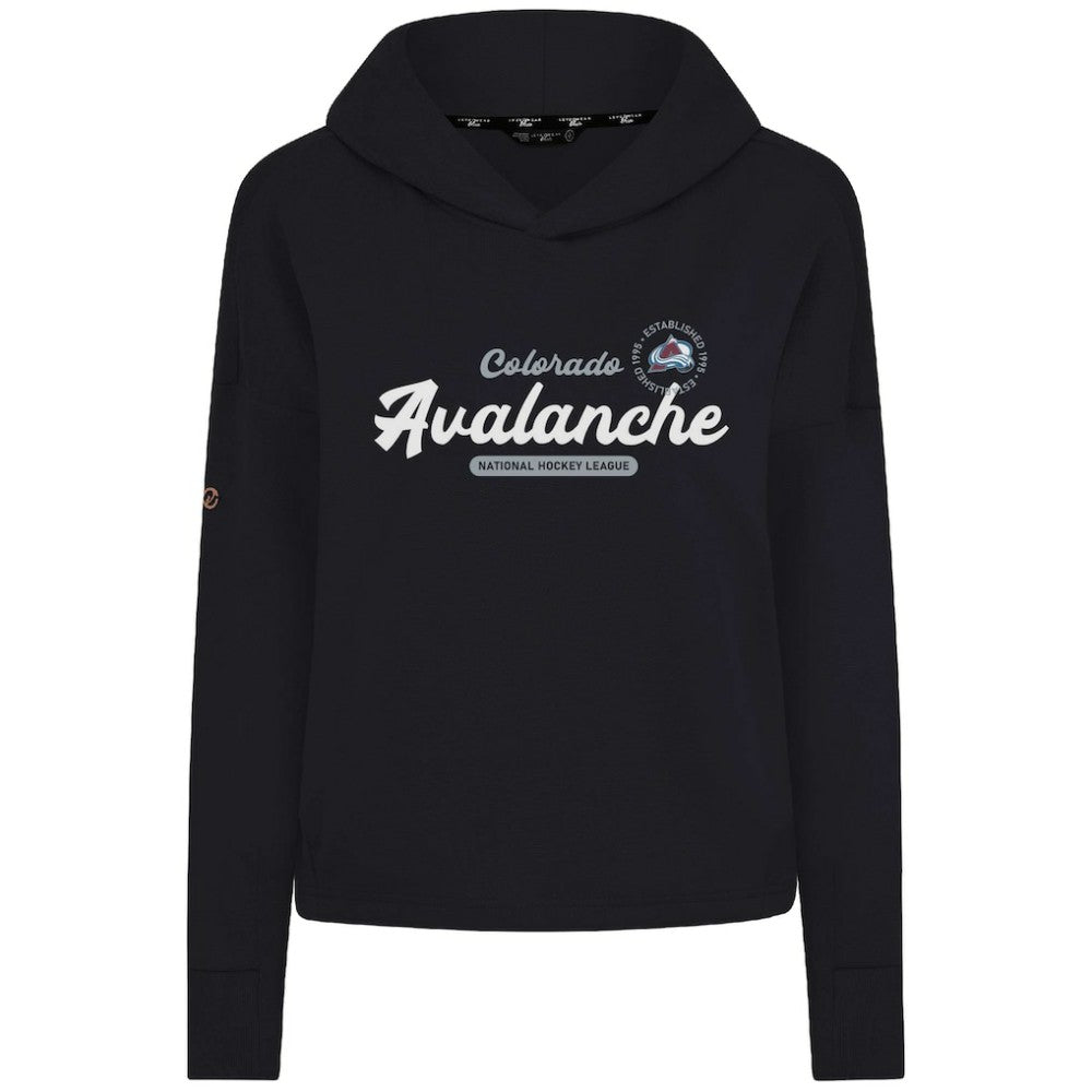 Colorado Avalanche Levelwear Women's Sweet Monument Tri-Blend Cropped Pullover Hoodie - Black - NHL